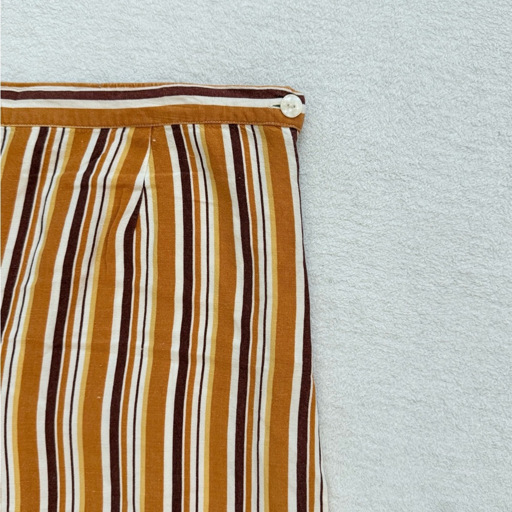 Striped Wide Leg Linen Blend Cropped Pants Women’s Size 18 - Picture 4 of 7